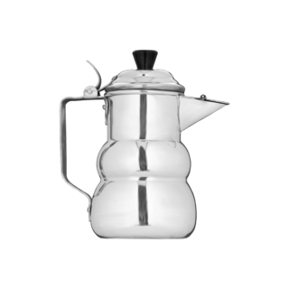 Dallah from Al Saif, size 15 cm, with an elegant traditional design, ideal for preparing and serving Arabic coffee, silver colour
