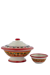 تمرية غضار من السيف مقاس 16 سم مثالية لتقديم التمر والمكسرات أو الحلويات اللون متعدد الألوان