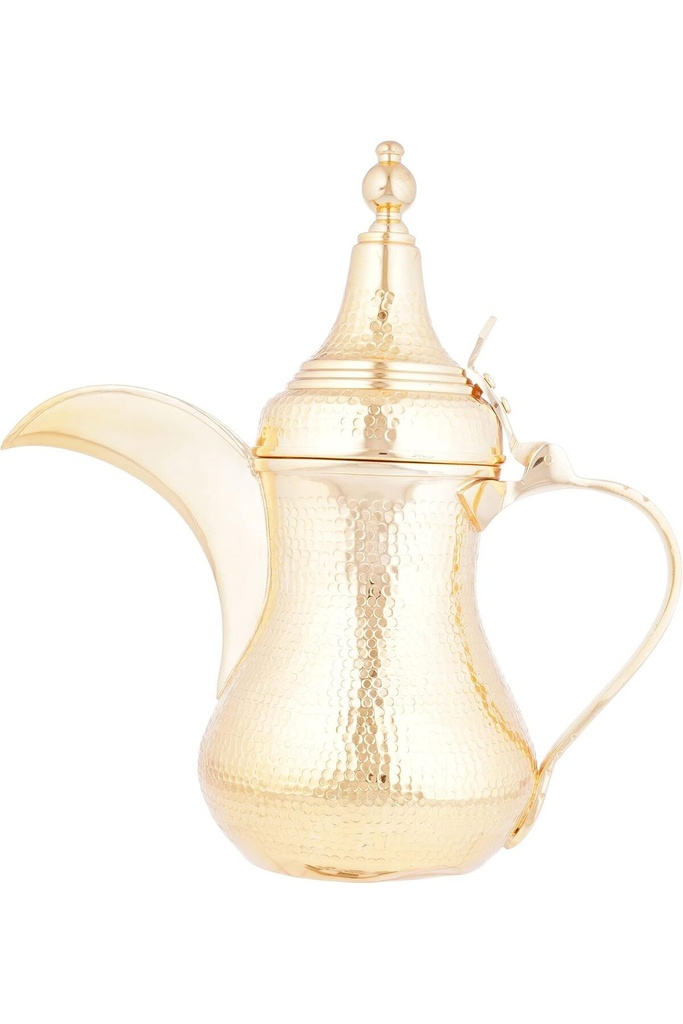 Dallah from Al Saif, size 52 ounces, with an elegant traditional design, ideal for preparing and serving Arabic coffee, golden colour