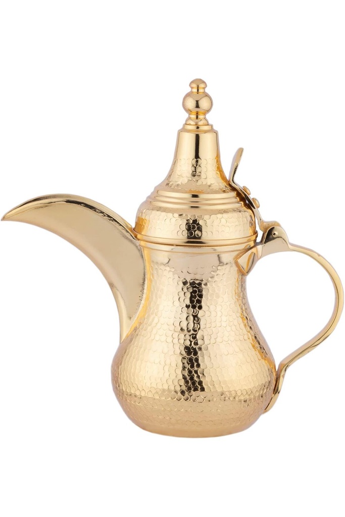 Dallah from Al Saif, size 36 ounces, with an elegant traditional design, ideal for preparing and serving Arabic coffee, golden colour