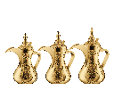 Dalal set from Al Saif, size 26/32/48 ounces, with an elegant traditional design, ideal for preparing and serving Arabic coffee, golden color
