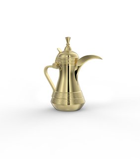 دلة من السيف مقاس 26 اونص بتصميم تقليدي أنيق، مثالية لتحضير وتقديم القهوة العربية اللون ذهبي