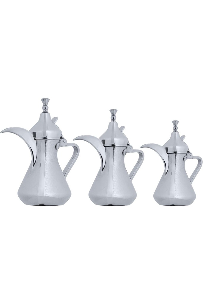Dalal set from Al Saif, size 26/32/48 ounces, with an elegant traditional design, ideal for preparing and serving Arabic coffee, chrome color