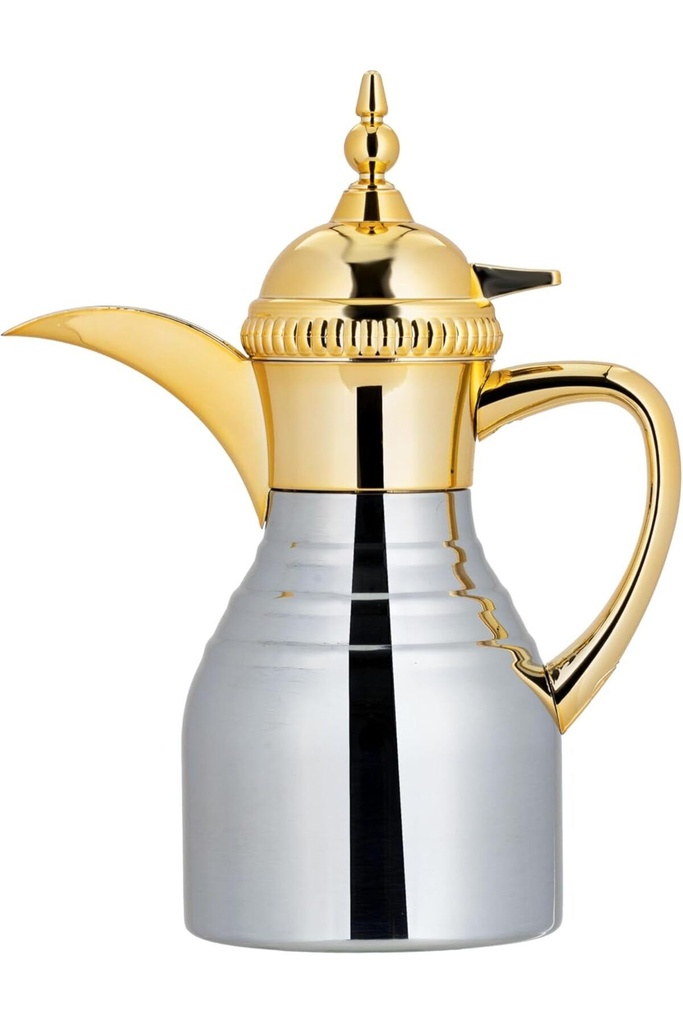 Dallah from Al Saif, size 650 ml, with an elegant traditional design, ideal for preparing and serving Arabic coffee, golden colour