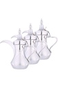 3 traditional Dalal set from Al Saif, new for preparing Arabic coffee, in chrome colour