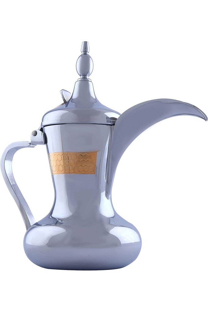Dallah from Al Saif, size 26 ounces, with an elegant traditional design, ideal for preparing and serving Arabic coffee, golden colour