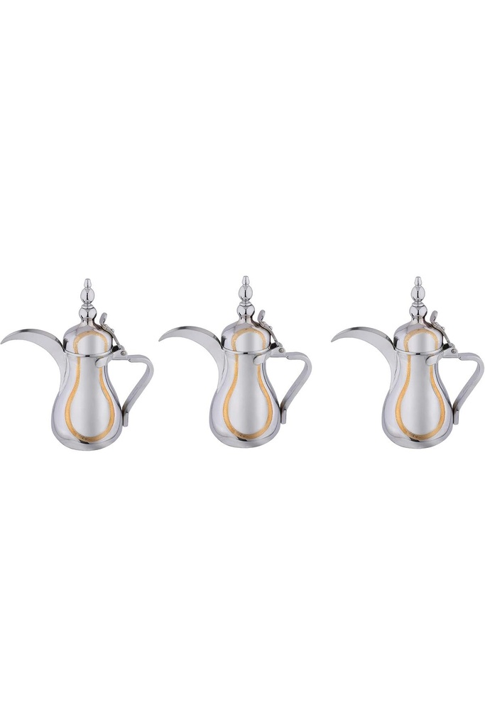 3 Dalal set from Al Saif in a traditional style, new for preparing Arabic coffee, in gold/silver colour