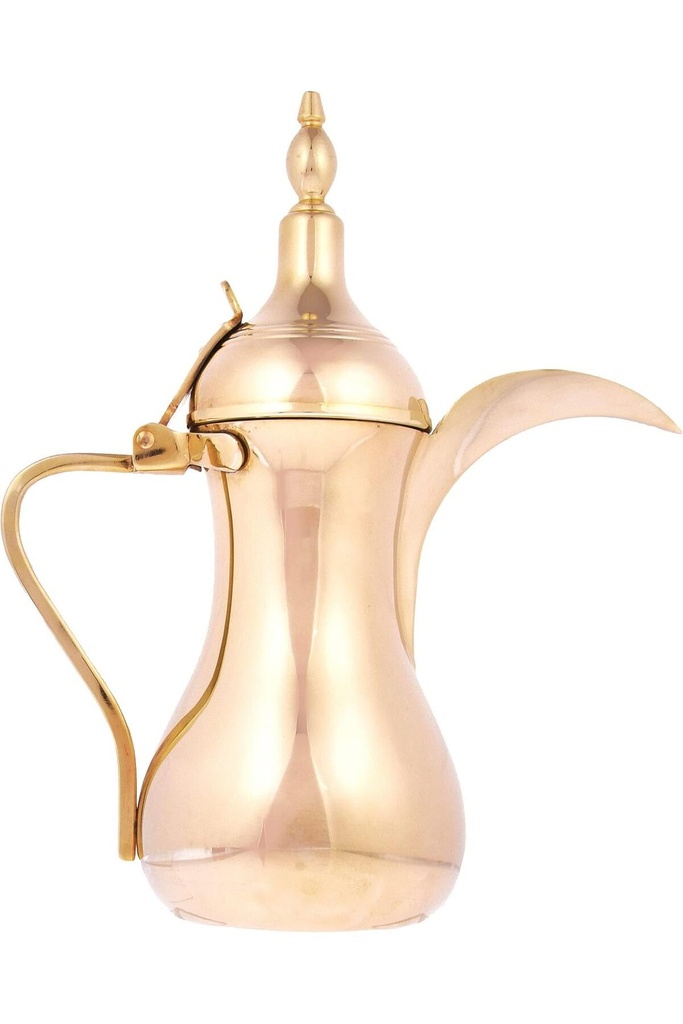 Dallah from Al Saif, size 48 ounces, with an elegant traditional design, ideal for preparing and serving Arabic coffee, golden colour