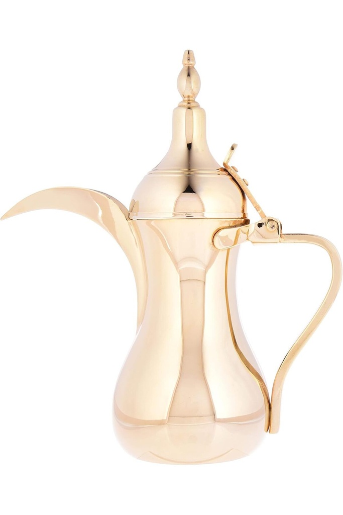 Dallah from Al Saif, size 32 ounces, with an elegant traditional design, ideal for preparing and serving Arabic coffee, golden colour