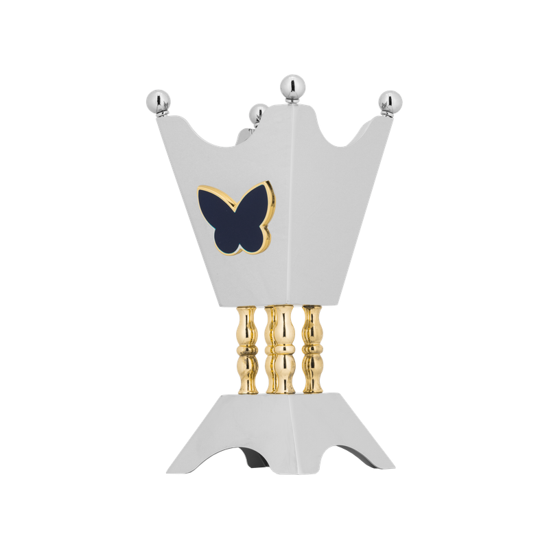 Incense burner from Al Saif in golden nickel color / Elegant design that combines luxury and modernity / Ideal for spreading aromatic scents in gatherings and events / Adds a sophisticated touch to the hospitality and home atmosphere