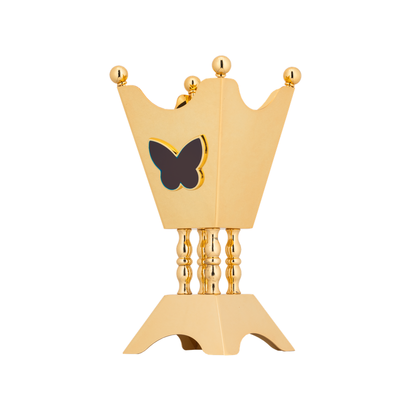 مبخرة من السيف بلون احمر ذهبي / تصميم أنيق يجمع بين الفخامة والعصرية / مثالية لنشر الروائح العطرية في المجالس والمناسبات / تضيف لمسة راقية لأجواء الضيافة والمنزل