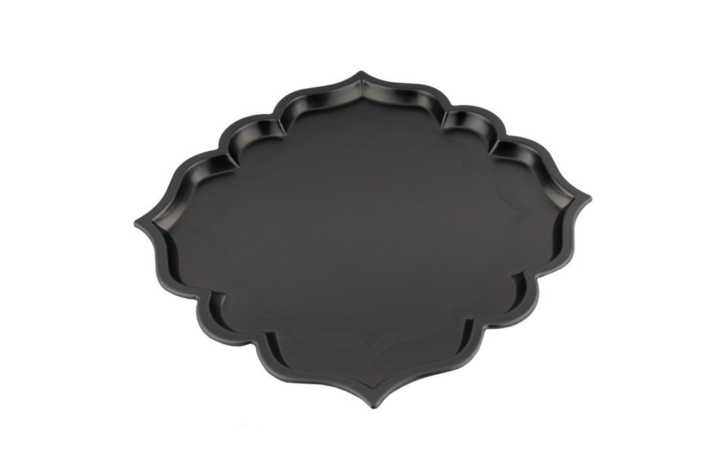 Square Toferia Set from Al Saif - 3 pieces / Classic design in matte black color / Ideal for serving coffee, sweets and hospitality in a practical and elegant style / Suitable for daily use and special occasions