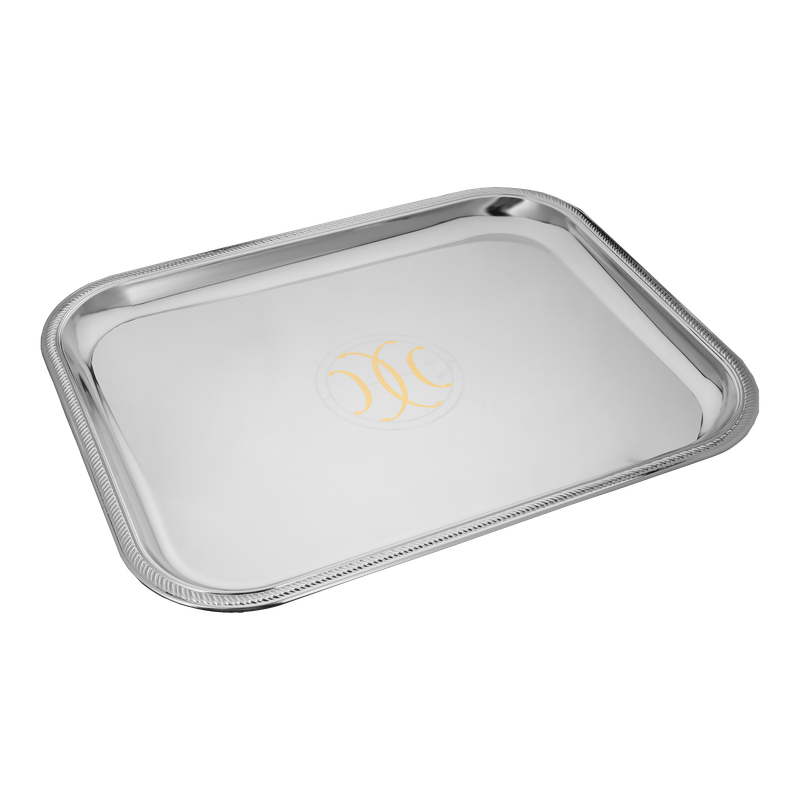 طوفرية كبير من السيف بتصميم عصري بلون نيكل ذهبي / مثالي لتقديم القهوة والحلويات والضيافة بأسلوب عملي وراقي / مناسب للاستخدام اليومي والمناسبات الخاصة