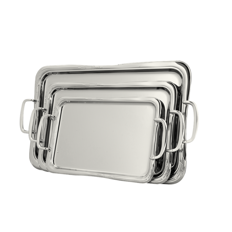 Tofaria set from Al Saif - 3 pieces / Classic design in nickel color / Ideal for serving coffee, sweets and hospitality in a practical and elegant style / Suitable for daily use and special occasions