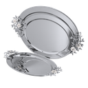Al Saif oval tofu set - 3 pieces / Classic design in white chrome color / Ideal for serving coffee, sweets and hospitality in a practical and elegant style / Suitable for daily use and special occasions