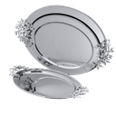 Al Saif oval tofu set - 3 pieces / Classic chrome design / Ideal for serving coffee, sweets and hospitality in a practical and elegant style / Suitable for daily use and special occasions