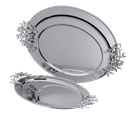 Al Saif oval tofu set - 3 pieces / Classic chrome design / Ideal for serving coffee, sweets and hospitality in a practical and elegant style / Suitable for daily use and special occasions