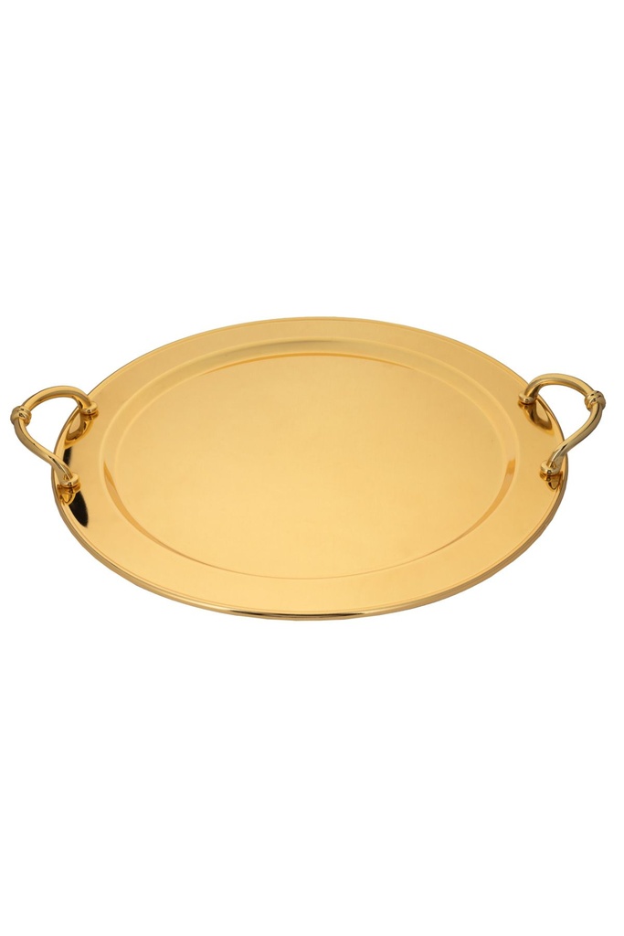 طوفرية كبير من السيف بتصميم عصري بلون ذهبي / مثالي لتقديم القهوة والحلويات والضيافة بأسلوب عملي وراقي / مناسب للاستخدام اليومي والمناسبات الخاصة