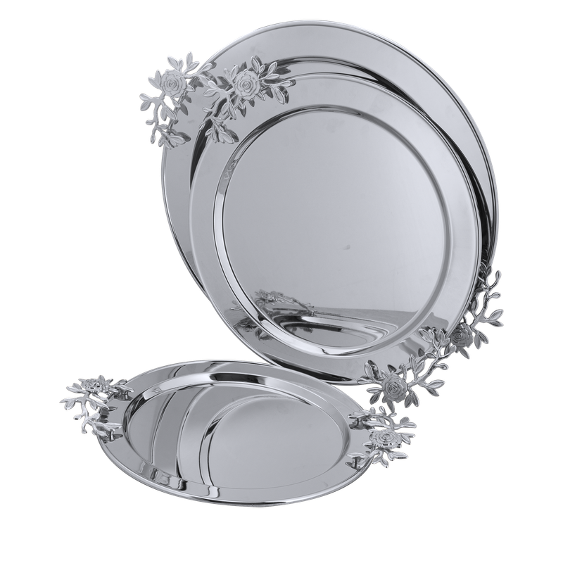 طقم طوفرية دائري من السيف – 3 قطع / تصميم كلاسيكي بلون كروم / مثالي لتقديم القهوة والحلويات والضيافة بأسلوب عملي وراقي / مناسب للاستخدام اليومي والمناسبات الخاصة