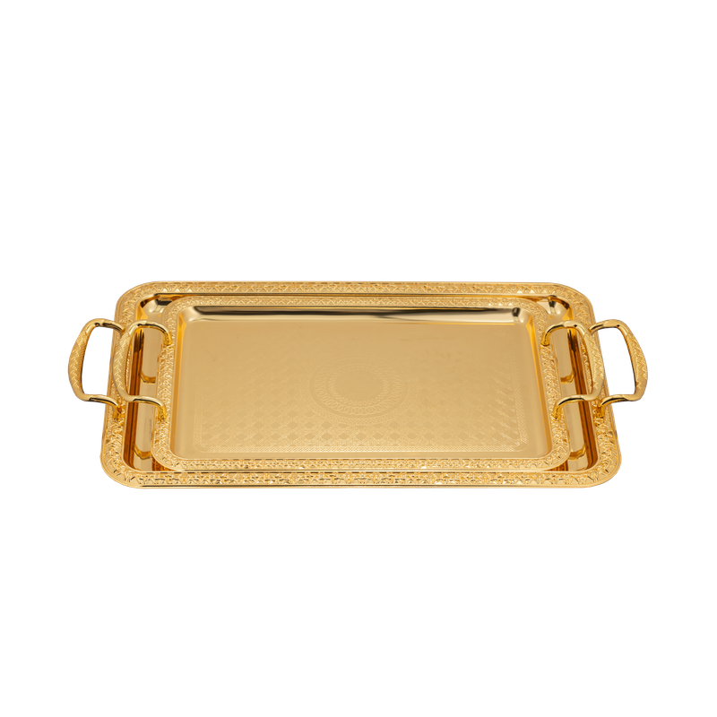 Toferi set from Al Saif - 2 pieces / Elegant design in golden color / Ideal for serving hospitality and drinks in a luxurious style / Adds a sophisticated touch to serving tables on all occasions