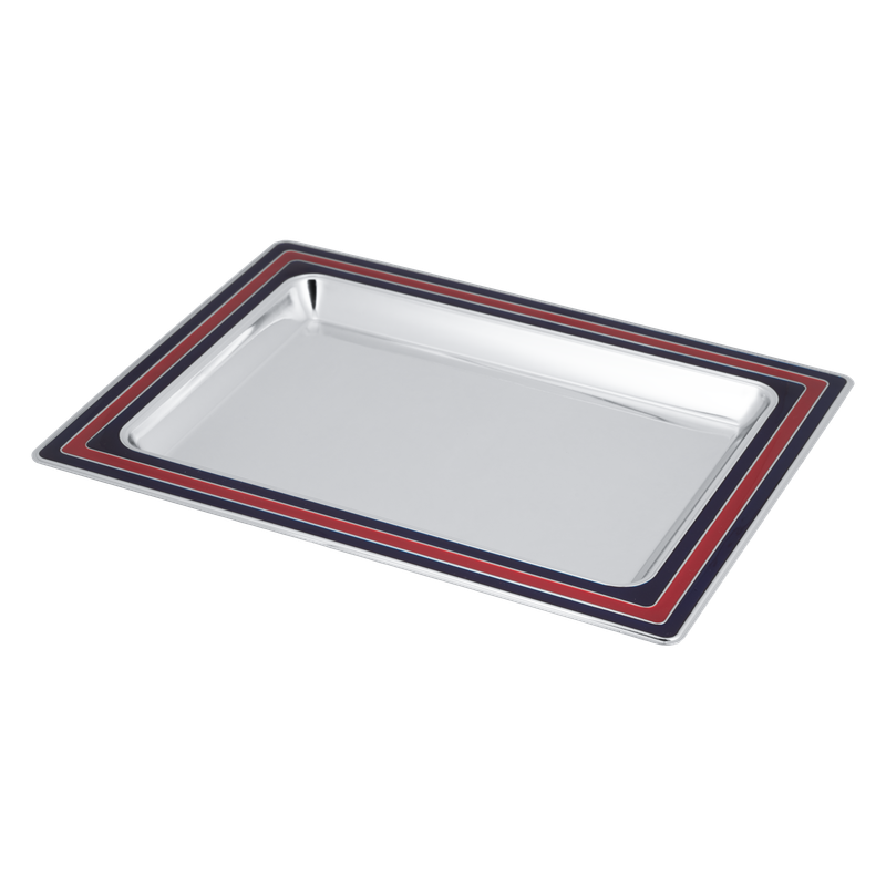 Rectangular tofu set from Al Saif - 2 pieces / Elegant circular design in an attractive chrome color / Ideal for serving coffee and hospitality in an elegant way / High-quality materials add a luxurious touch to events and gatherings