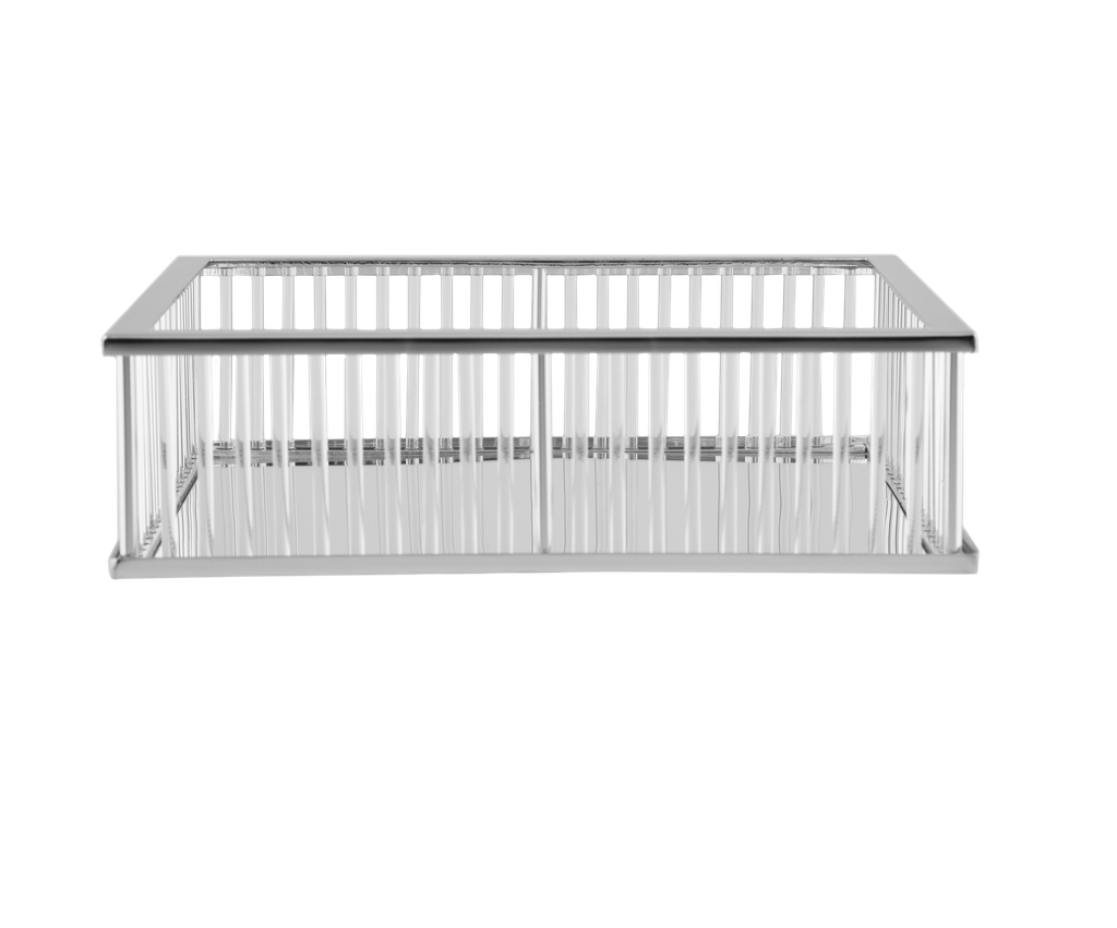 صحن تقديم مربع من السيف/ تصميم أنيق ومثالي لتقديم الحلويات أو المقبلات الفردية / حجمه العملي يجعله مناسبًا للاستخدام اليومي أو للمناسبات الخاصة - الشكل الثاني - فضي