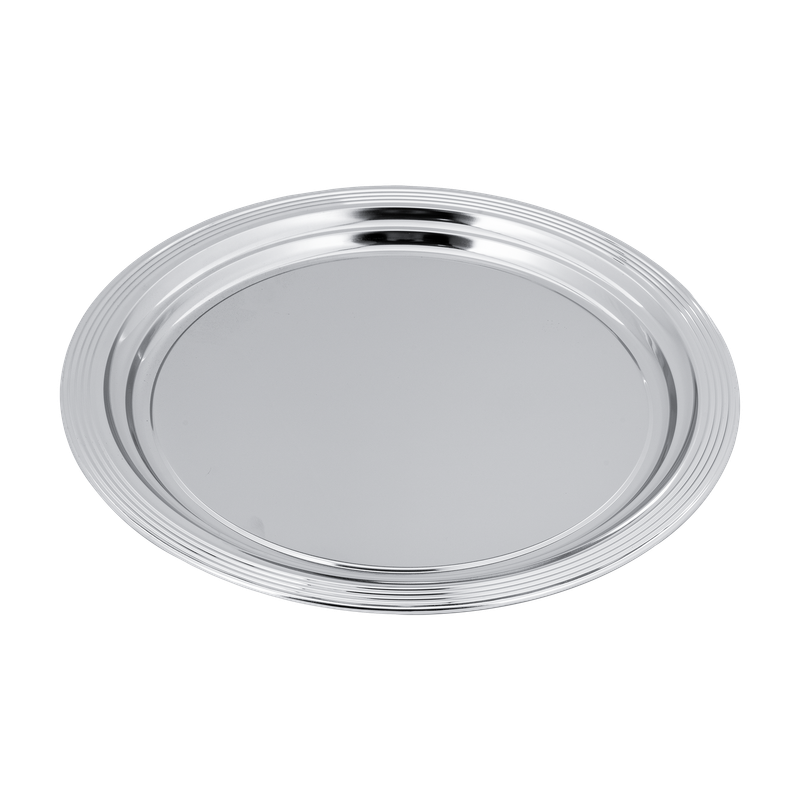 Round serving plate from Al Saif / Elegant design and ideal for serving individual desserts or appetizers / Its practical size makes it suitable for daily use or for special occasions