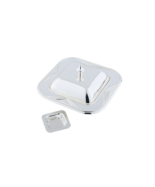 King Svill dates with Nawa plate from Al Saif / Ideal for presenting dates and nuts elegantly on occasions / High-quality materials add a sophisticated touch to your table - small - silver