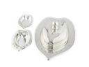 Dates (crystal) + Nawa plate from Al Saif / Ideal for presenting dates and nuts elegantly on special occasions / High-quality materials add a sophisticated touch to your table - Medium - Silver