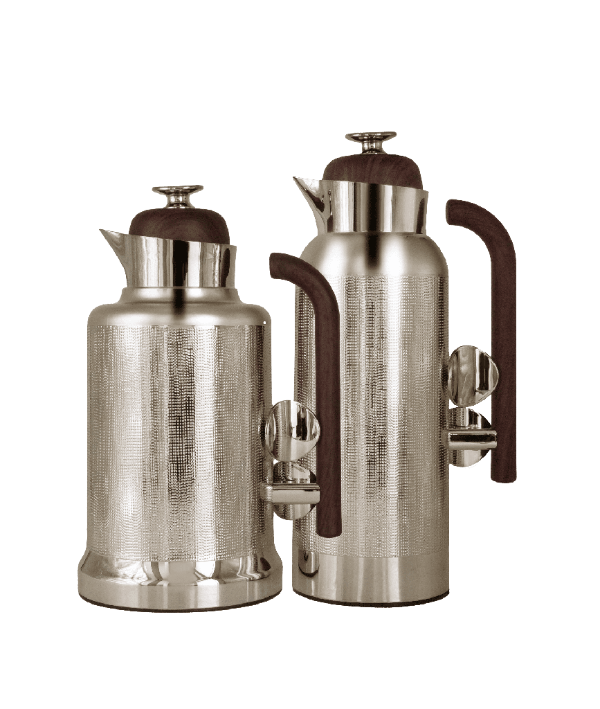 Sandra two-piece coffee and tea set from Al Saif / elegant design to suit all tastes / size 1.0/0.75 liters - wooden nickel