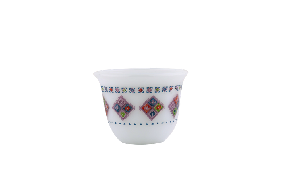 A set of coffee cups of 12 pieces from Al Saif - medium - second pattern