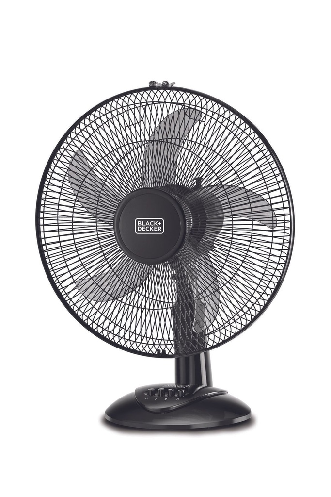 Black & Decker table fan, 5 blades, 60 Watt power, black color, practical design for ventilation