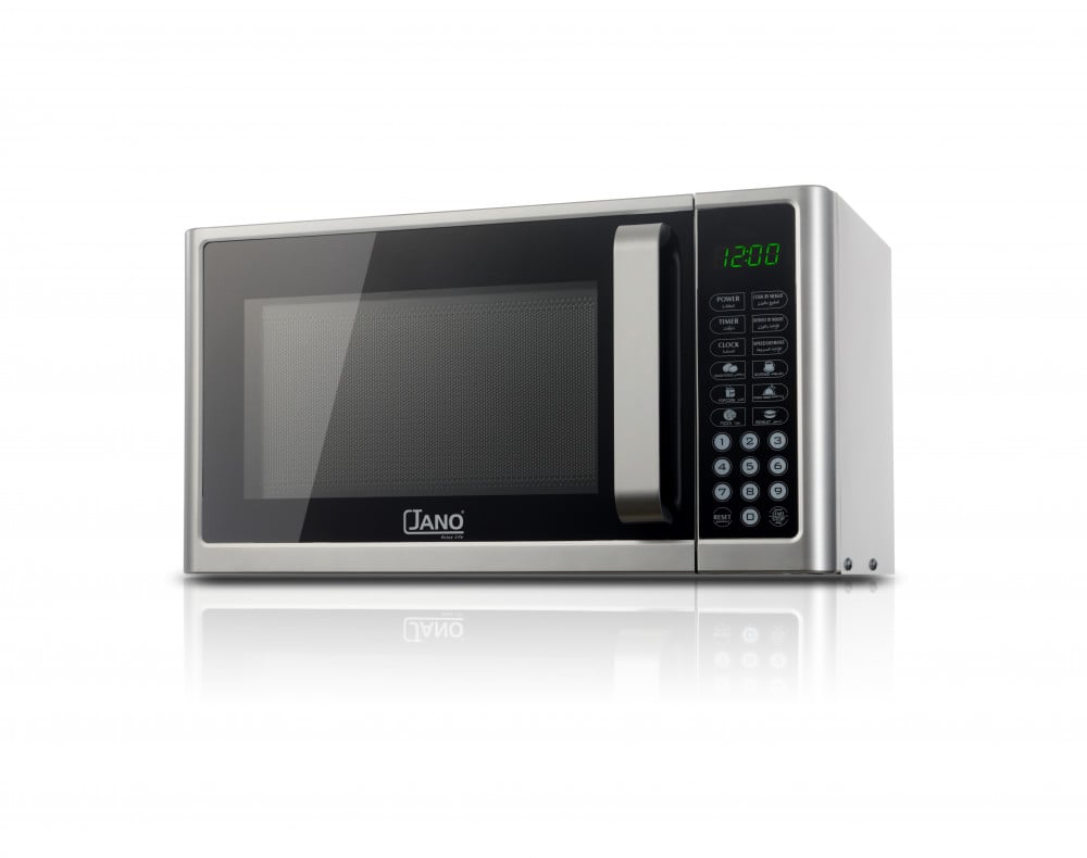 JANO Electric Microwave / Digital, Auto Weighing Cooking, Auto Defrosting, Control Language (Arabic-English), 99 Minutes Timer with Bell Ringing / Capacity 25 Liters, Power 900 Watts / Color: Silver