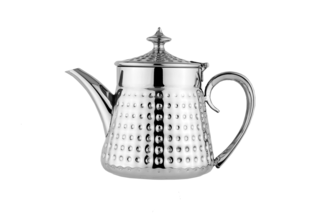 A 70 cm tea pot from Al Saif, practical for serving tea. It features an elegant traditional design and a durable, heat-resistant structure. The color is golden.