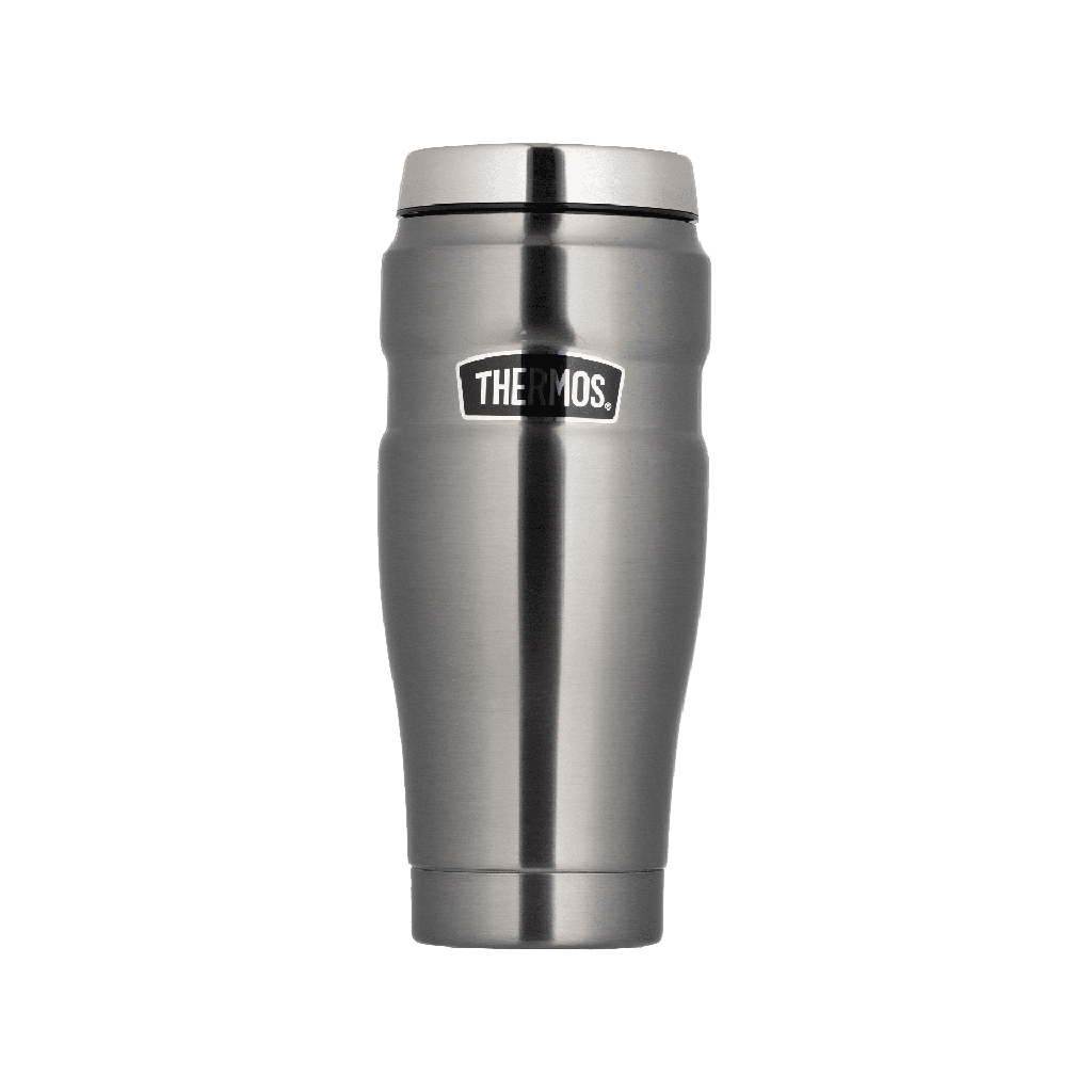 قارورة حرارية للقهوة وشاي استيل من ثيرومس / مصنوع للحفاظ على حرارة المشروبات لساعات طويلة سعه 470 مل - أستيل
