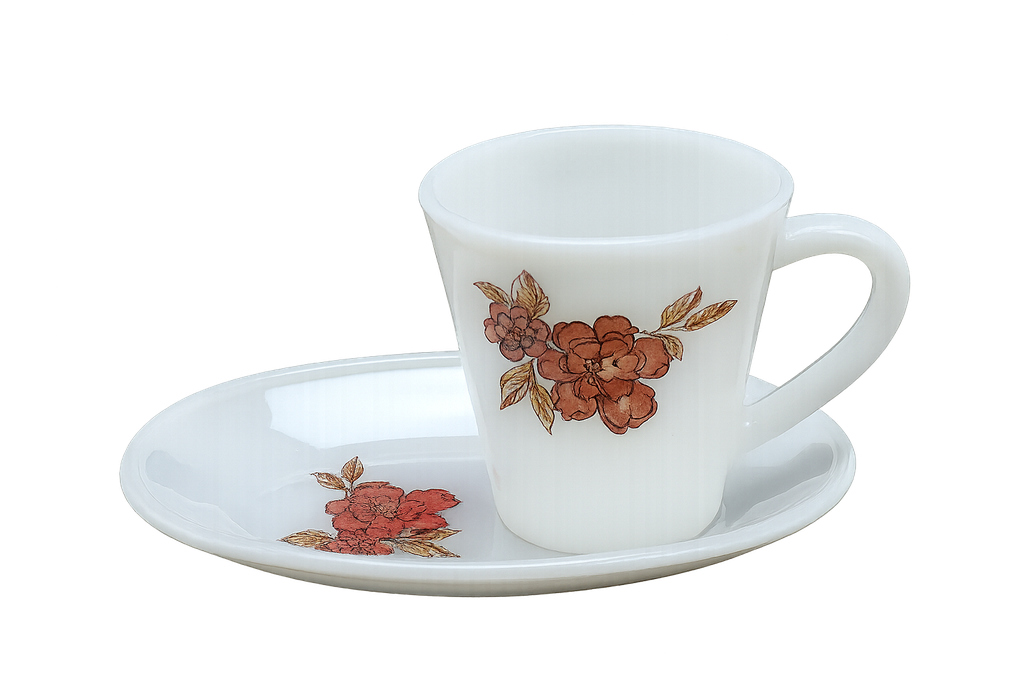 A set of Turkish coffee cups, 12 pieces, with serving plates, from Al Saif - small - first pattern