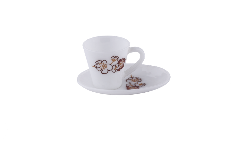 A set of Turkish coffee cups of 12 pieces with serving plates from Al Saif - small - second pattern