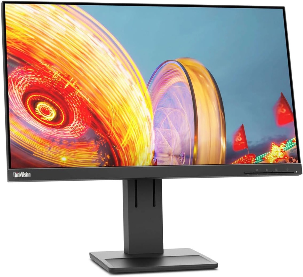 شاشة لينوفو E24q مقاس 23.8 بوصة بدقة QHD HDMI باللون الأسود