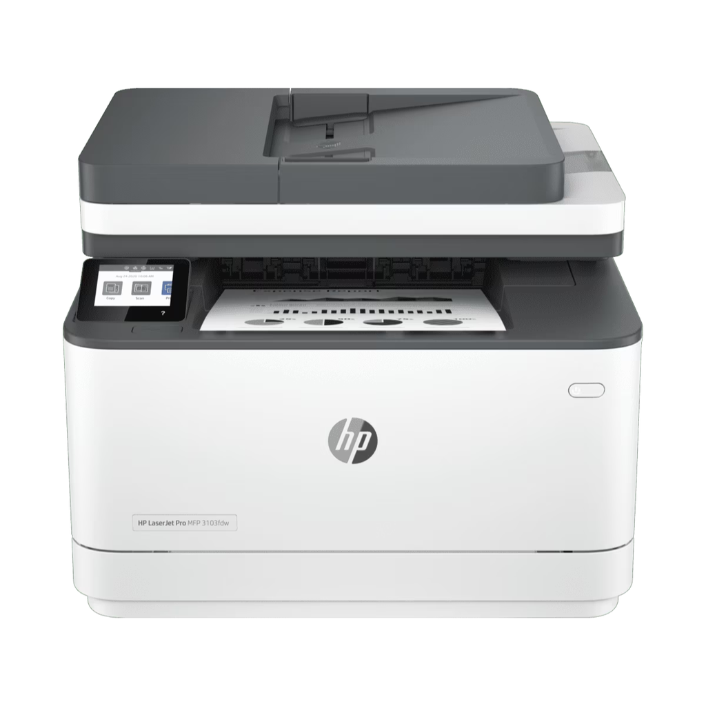 PRINTER HP LASERJET PRO 3103FDW - طابعة اتش بي ليزر جيت برو لاسلكية  باللون الأسود، المتكاملة 4 في 1، الطباعة والنسخ والمسح الضوئي والفاكس