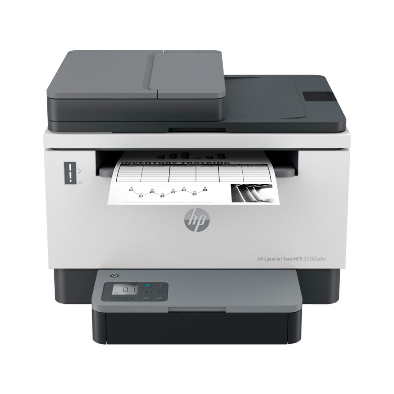 PRINTER HP LASERJET TANK MFP 2602SDW - اتش بي ليزر جيت تانك احادية اللون اسود فقط لاسلكية متعددة المهام طباعة، مسح ضوئي، نسخ