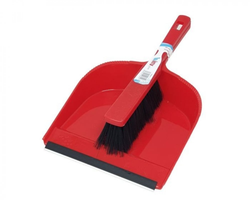 Plastic shovel with brush