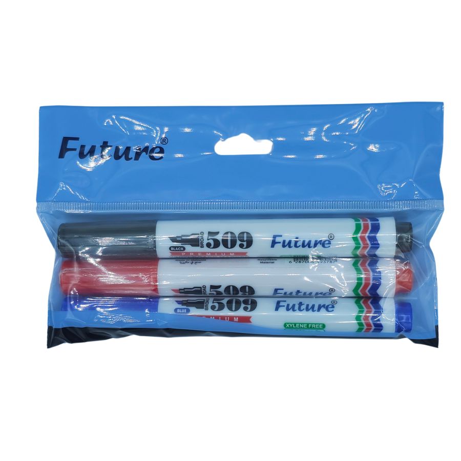 طقم 3 أقلام سبورة FUTURE رقم 509 - 4.0mm