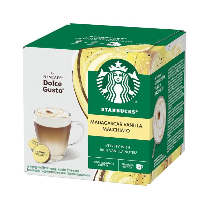Starbucks Madagascar Vanilla Macchiato Coffee Capsules - Compatible with Dolce Gusto Machines - Imported