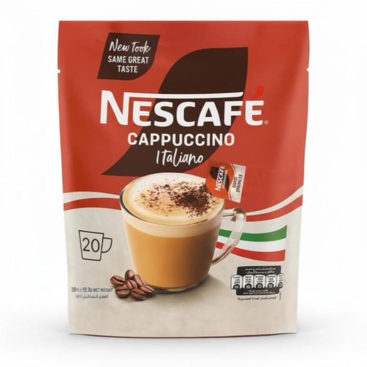Nescafe Cappuccino Italiano coffee sachets with chocolate chips 19.3 g - 20 sachets