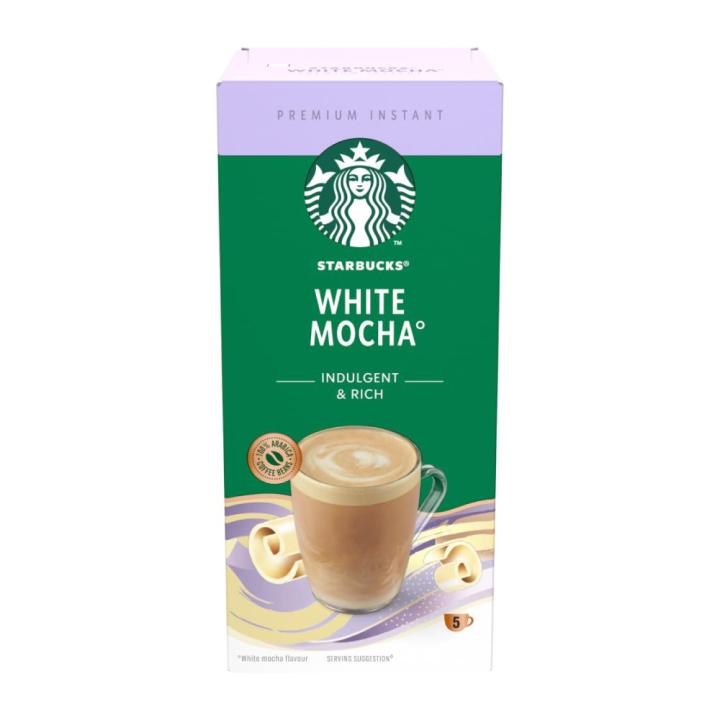 Starbucks Mocha White Chocolate Instant Coffee Bags - 5 Cups - Imported