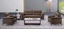 SOFA 3+1+1 طقم صوفا لون بني من الجلد 