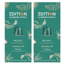 اديشن ميلانو كبسولات قهوة متوافقة مع مكائن نسبريسو 10 كبسولات - مجموعة 2 عبوة