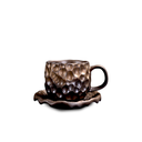 كوب قهوة مختصة مع صحن كابتشينو سعة 240 مل dark chocolete