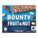 باونتي تريبل تريت بار - فواكه ، مكسرات وشوكولاته - غنية بالالياف - مجموعة 4 حبات - 128 جم - مستورد