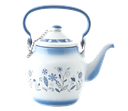 إبريق غضار اندونيسي من السيف عملي وتقليدي، مناسب لتحضير الشاي بكل سهولة - 2 لتر - ازرق فلور